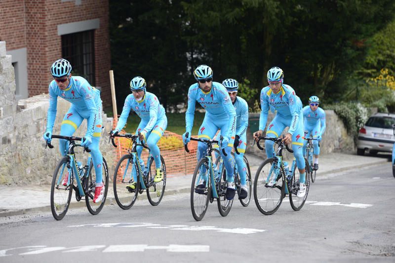 The Astana team lead by LLL Sanchez and Dario Cataldo