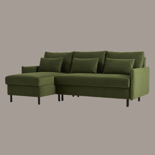 Swyft, Model 12 - 3 Seater Right Chaise Sofa Bed With Storage, Chalk