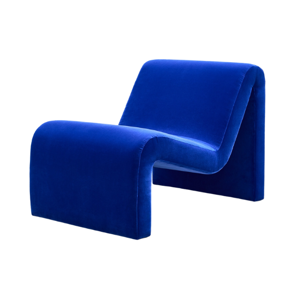 Pambo Cobalt Blue Velvet Lounge Chair | Oliver Bonas