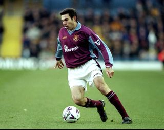 Stan Lazaridis in action for West Ham against Leeds in December 1998.