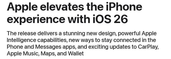 apple press release headline examples