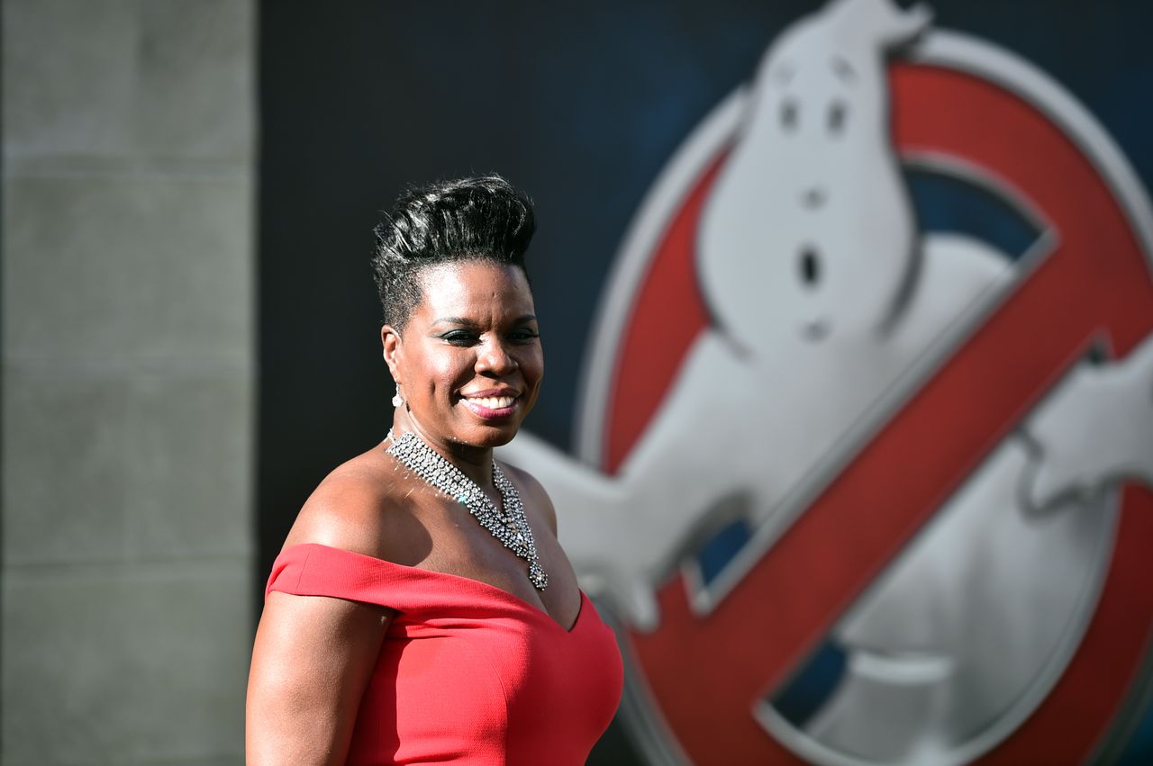 Leslie Jones attends the Ghostbusters premier.