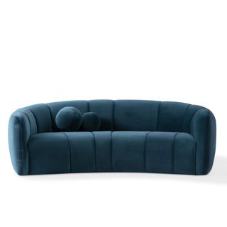 Curved blue sofa