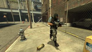 A character running with a gun in Counter Strike Source