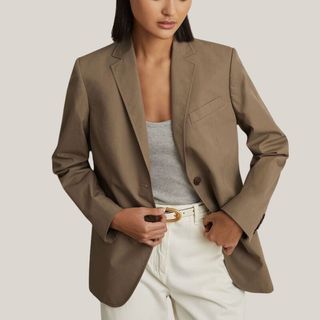 Reiss Hope Single Breasted Cotton Blazer 