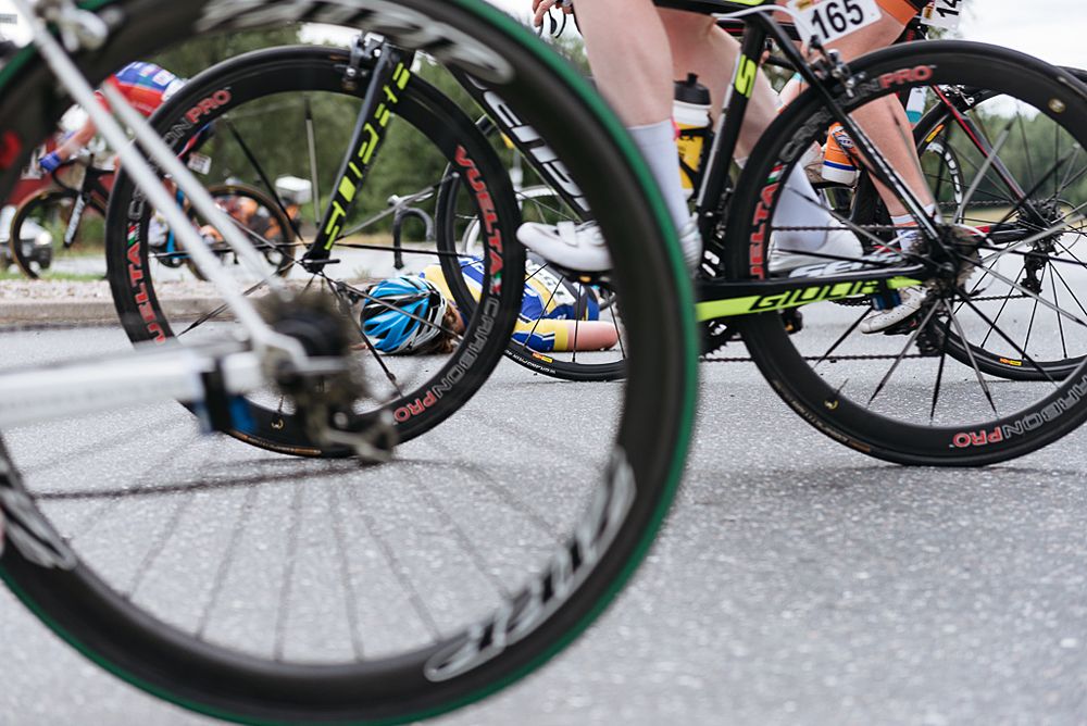 Street furniture on the corner puts some riders in trouble