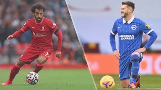 Adam Lallana of Brighton & Hove Albion and Mohamed Salah of Liverpool