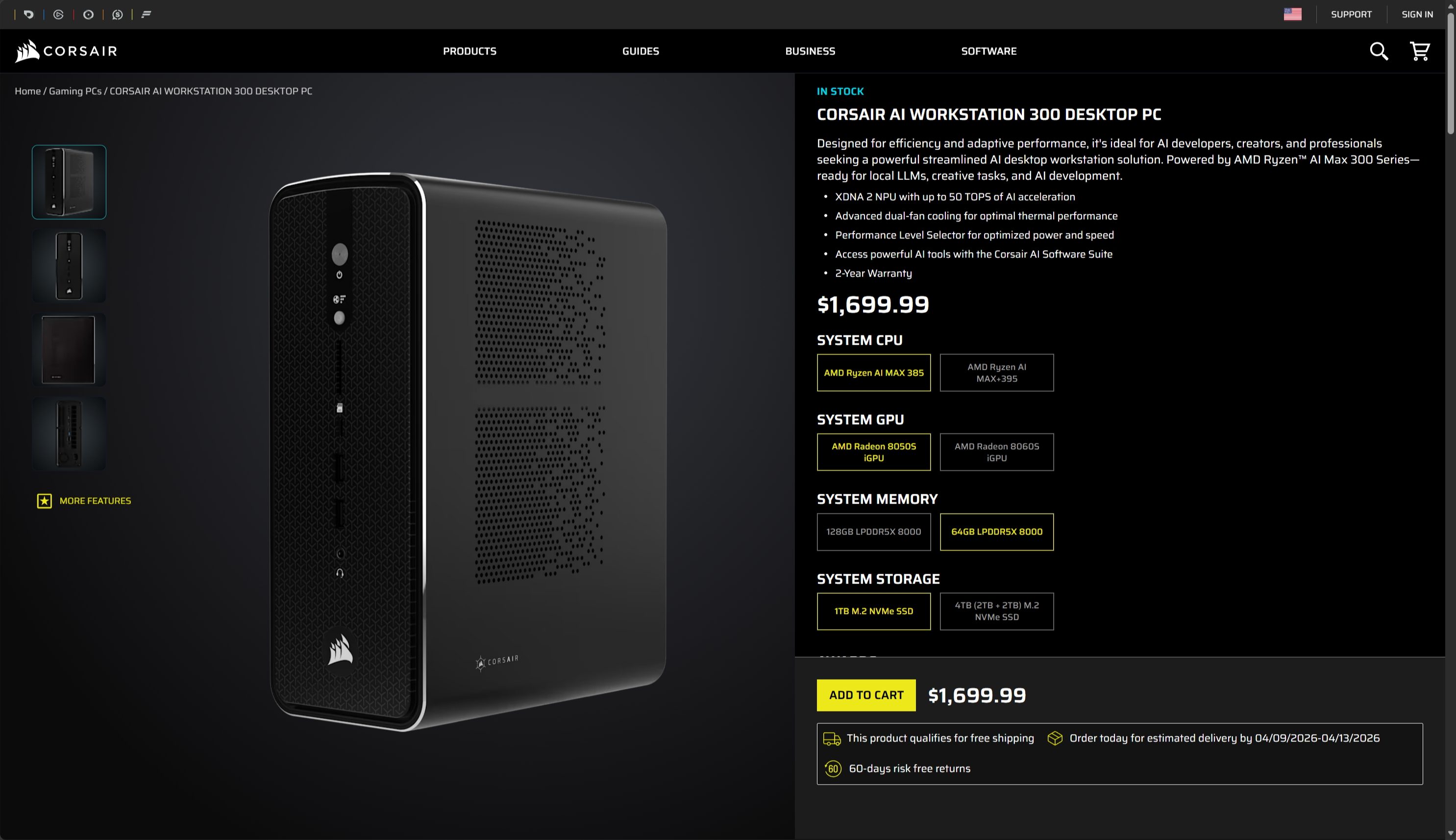 Corsair AI Workstation 300 prices