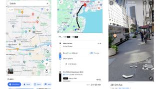 Screenshots of the Google Maps app