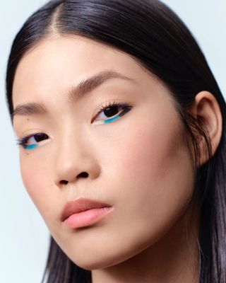 A model with colorful Hermès eyeliner