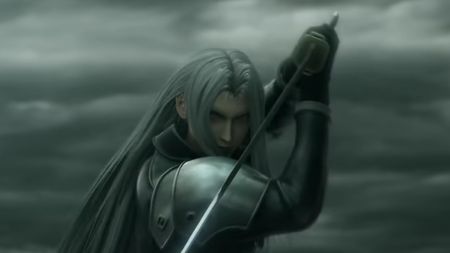 Sephiroth wielding his blade in Final Fantasy VII: Advent Children