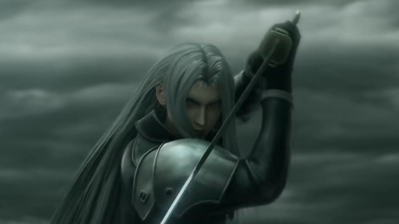 Sephiroth wielding his blade in Final Fantasy VII: Advent Children