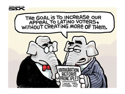 Political cartoon Republicans immigration