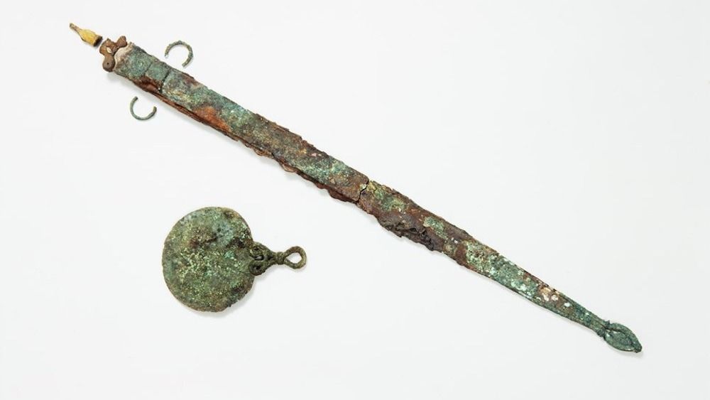 A sword and mirror from the Iron Age.