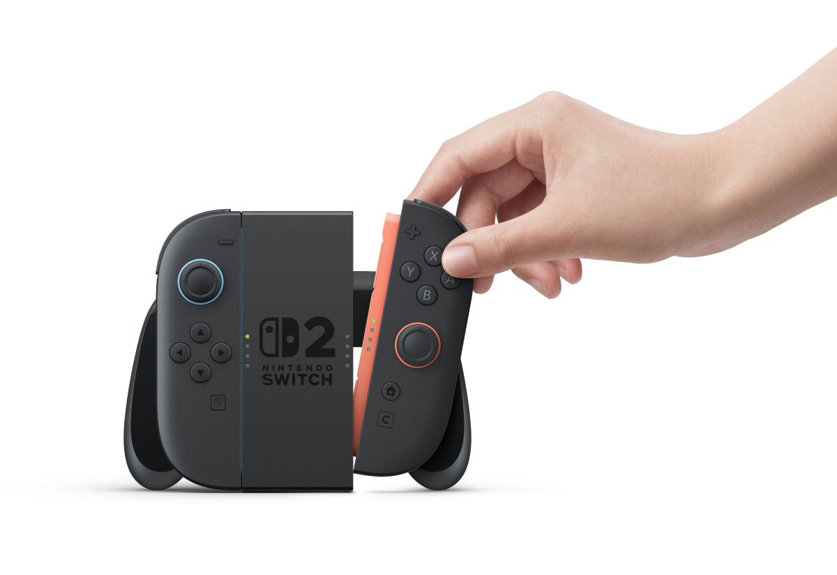 Nintendo Switch 2 vs Switch OLED; hands uses a game controller in different ways