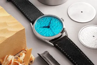 blue-dialled watch by anOrdain, one of our British watch brands to know