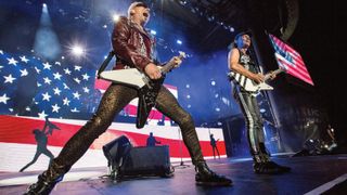 Rudolf Schenker and Matthias Jabs onstage at FivePoint Amphitheatre, Irvine, California, September 2, 2018