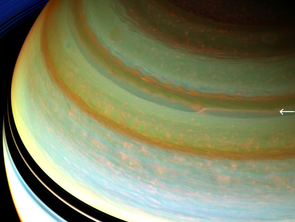 Saturn's Atmosphere All the Way Down Space