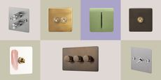 metal and colorful light switches