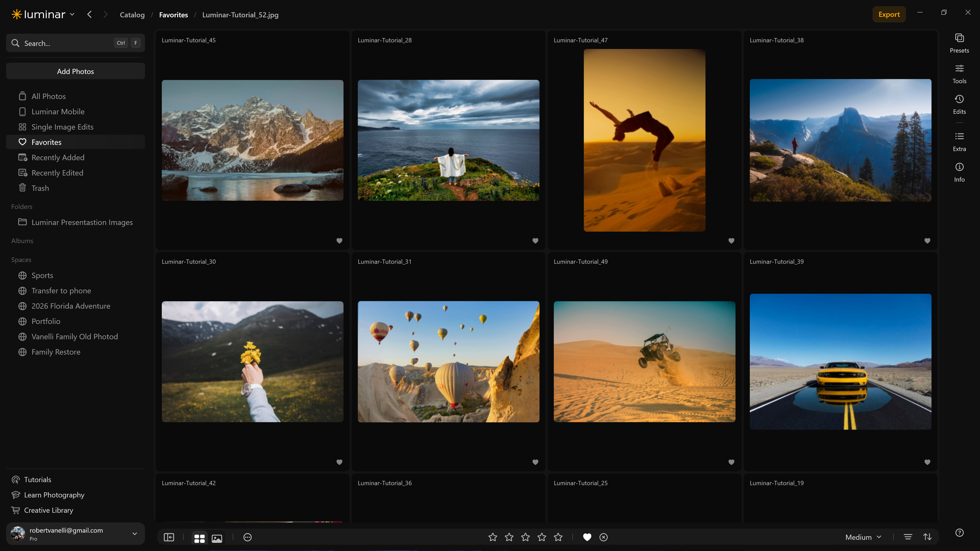 Screenshot from Luminar