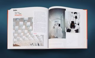 Double page spread showing the history of interior design