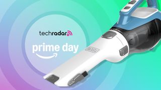 Black+Decker handheld vacuum on a TechRadar Prime Day graphic