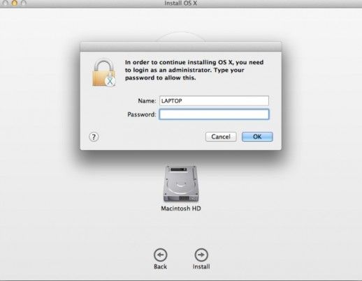reset admin password mac os x mavericks