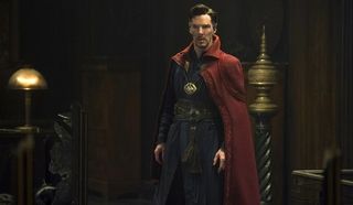 Doctor Strange surveys the room with a questioning look