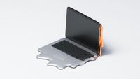 a 3D model of a melting laptop