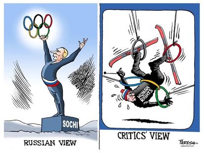 Editorial cartoon Sochi Olympics human rights