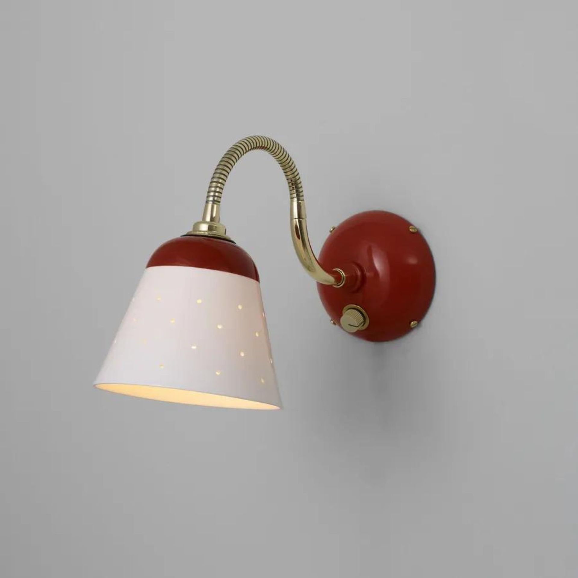 original btc red and white wall sconce