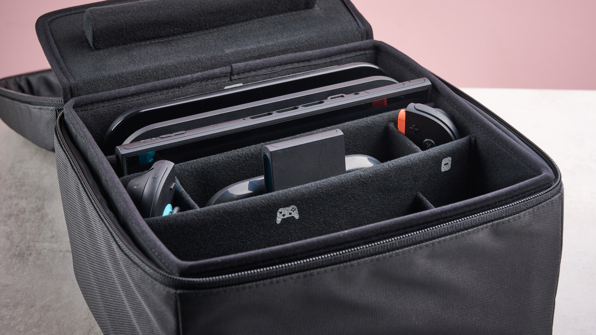 Compartments inside the Nintendo Switch 2 All-In-One Carrying Case