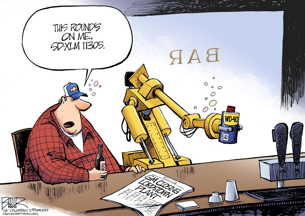 Editorial&amp;amp;nbsp;Cartoon&amp;amp;nbsp;U.S. General Motors cuts Ohio Assembly Plant