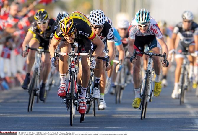Belgian champion Tom Boonen takes out stage 3 of the 2010 Tour of Qatar