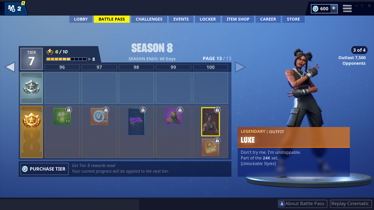 The Fortnite Season 8 Tier 100 Skin Is !   Luxe With Four Unlockable - the fortnite season 8 tier 100 skin is luxe!    with four unlockable styles gamesradar