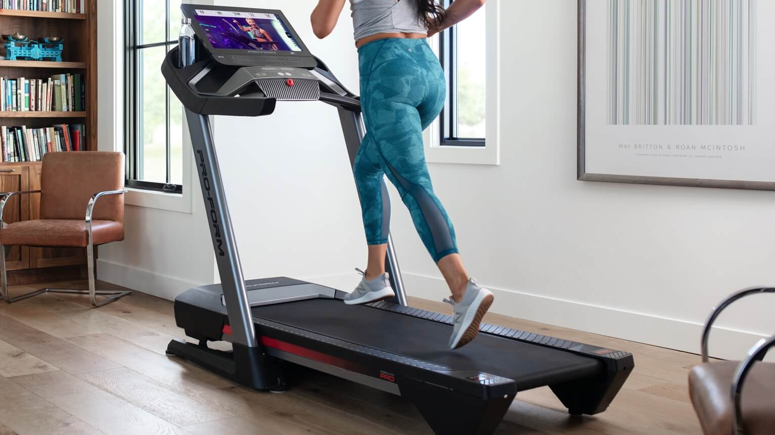Woman's legs running on Proform Pro 9000 treadmill