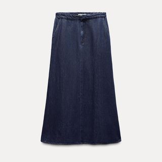 Zara aline dark denim midi skirt