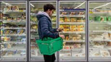 Man shopping in a supermarket 