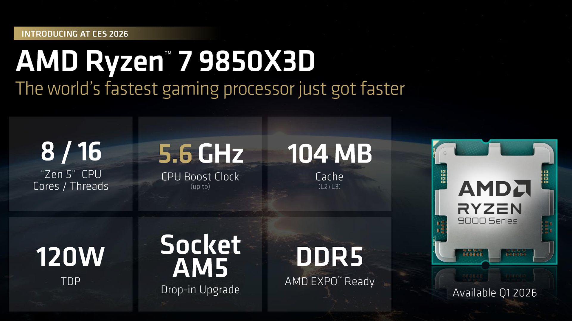 A summary image of the AMD Ryzen 7 9850X3D