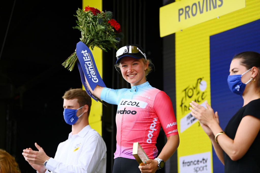 Maike Van Der Duin of Team Le Col Wahoo won the most combative rider