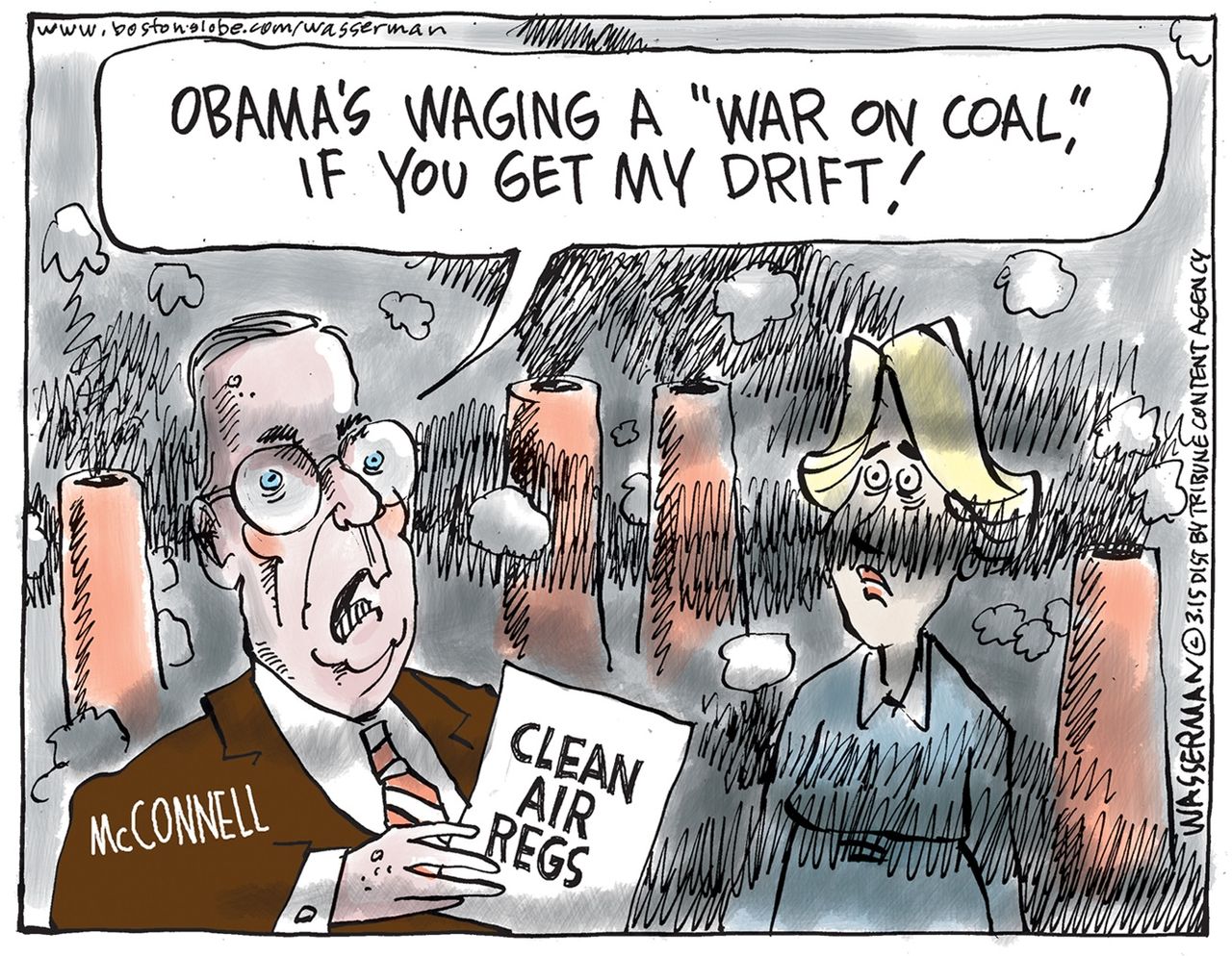 Political cartoon U.S. Mitch McConnell coal