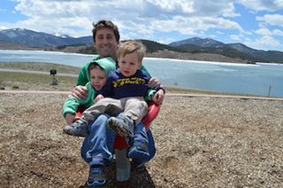 Matt Pollard with sons in Colorado