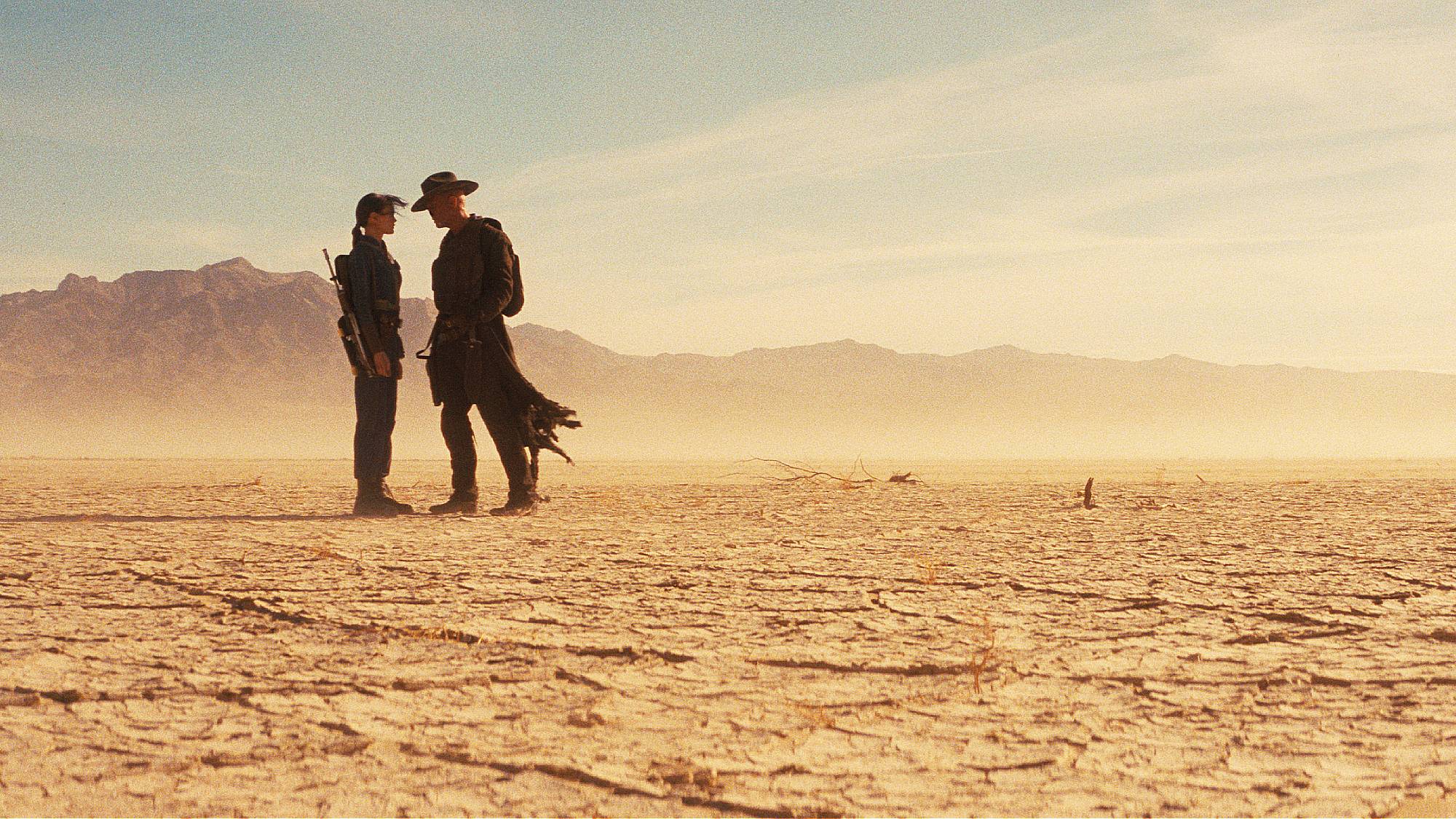 Ella Purnell and Walton Goggins in "Fallout" season 2 on Prime Video