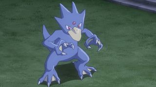 Screenshot of Golduck in the Pokemon anime.