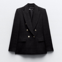 Textured Double-Breasted Blazer in Black, £65.99 | Zara