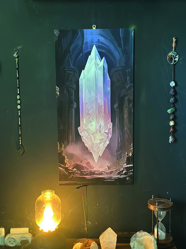 Aviad Sajevitch's studio - crystal painting