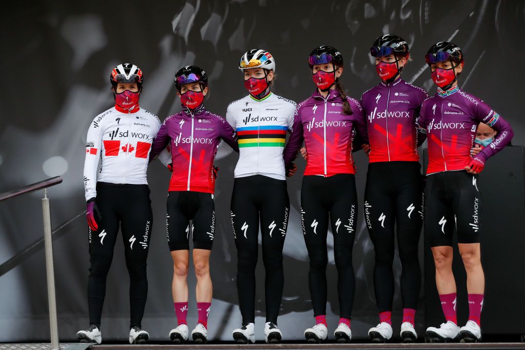SD Worx line-up on the podium
