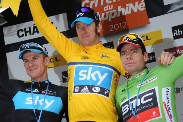 The final podium: Rogers, Wiggins, Evans