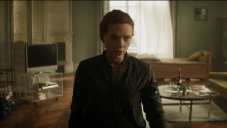 Natasha Romanoff stares ahead in Black Widow