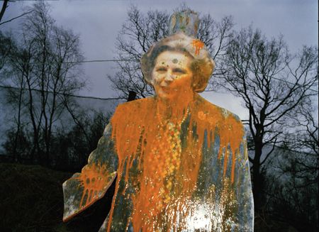 Friendly Fire, target (Margaret Thatcher), 1989, by Anna Fox